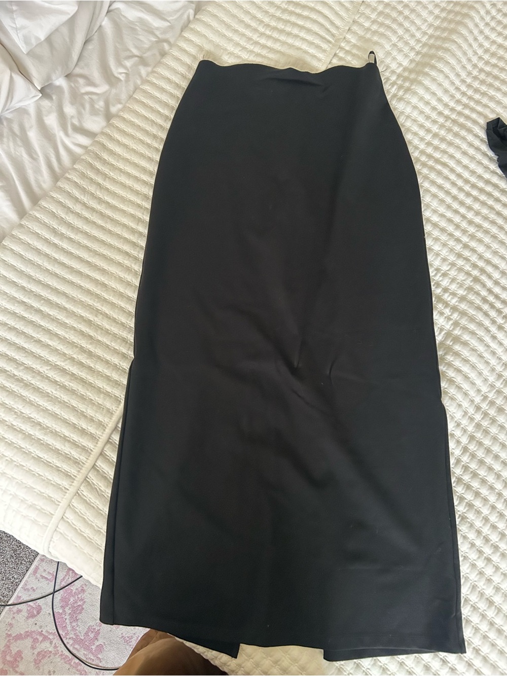 STAUD Black Midi Pencil Skirt